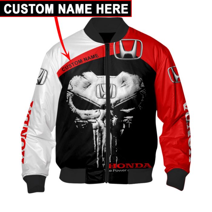 Custom Name Honda 3D Spring Autumn Casual Jacket Pilot Bomber Jacket For Racer Biker BBJ3259