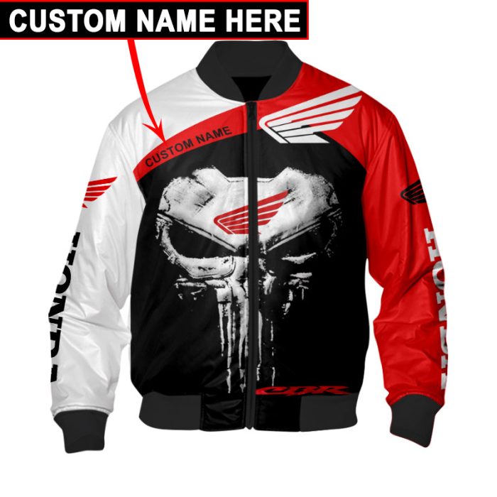 Custom Name Honda 3D Spring Autumn Casual Jacket Pilot Bomber Jacket For Racer Biker BBJ3261