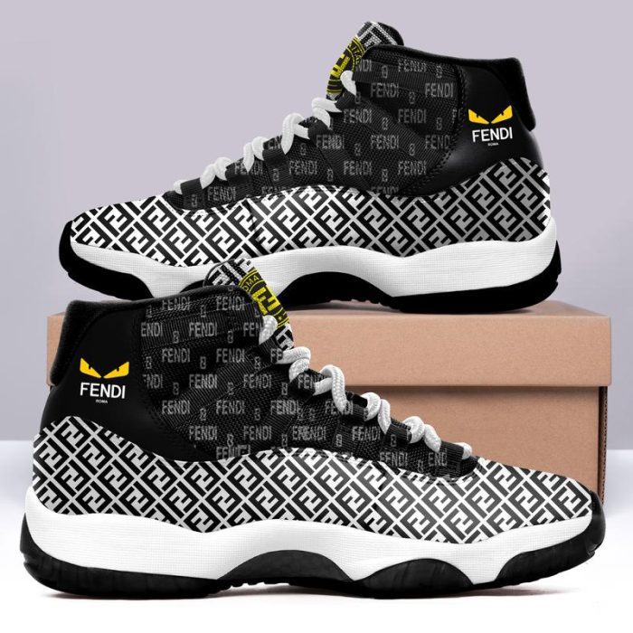 Fendi Eyes Black White Air Jordan 11 Custom Sneakers Shoes JD110216