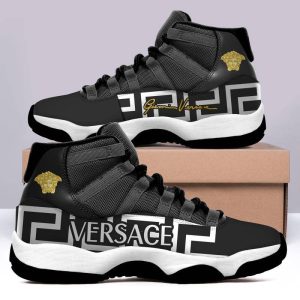 Gianni Versace Air Jordan 11 Custom Sneakers Shoes Black JD110228