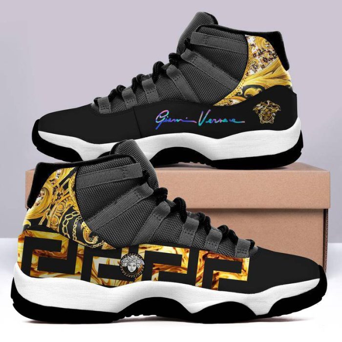 Gianni Versace Black Air Jordan 11 Custom Sneakers Shoes JD110200