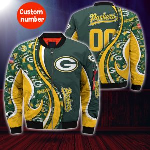 Green Bay Packers NFL Custom Your Number Bomber Jacket Trending BBJ3428
