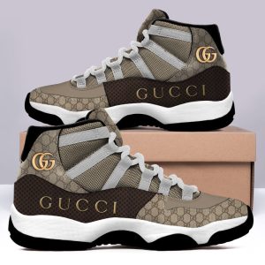 Gucci Air Jordan 11 Custom Sneakers Shoes Brown JD110243