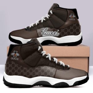 Gucci Brown Bee Air Jordan 11 Custom Sneakers Shoes JD110177