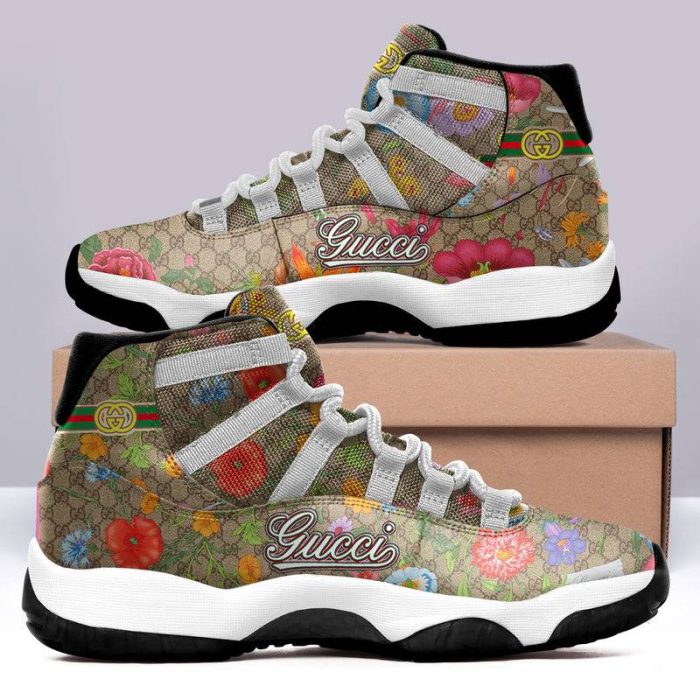Gucci Flower Air Jordan 11 Custom Sneakers Shoes JD110259