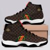 Gucci Gold Bee Brown Air Jordan 11 Custom Sneakers Shoes JD110188