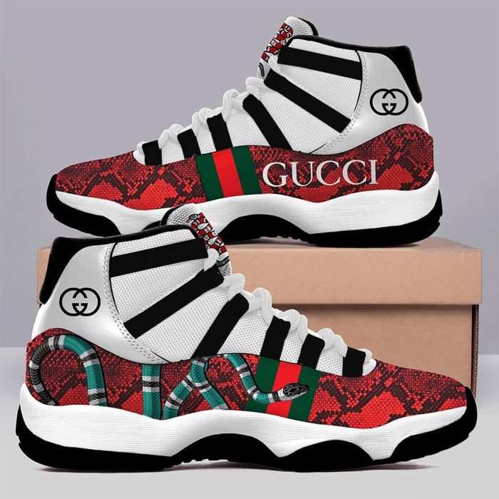 Gucci Red Snake Air Jordan 11 Custom Sneakers Shoes JD110241