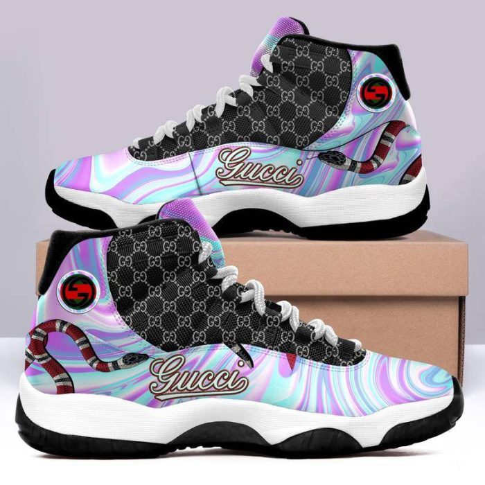 Limited Gucci Purple Air Jordan 11 Custom Shoes Gucci Sneakers JD110145