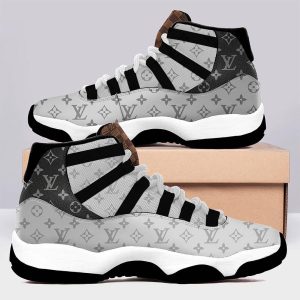 Louis Vuitton Black Grey Air Jordan 11 Custom Sneakers Shoes JD110196