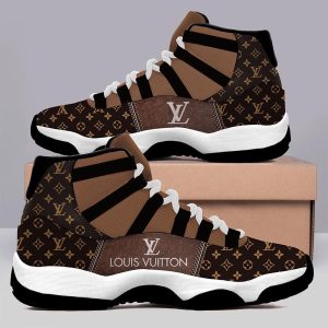 Louis Vuitton Black Monogram Air Jordan 11 Custom Sneakers Shoes JD110185
