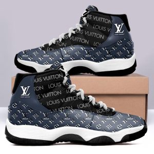 Louis Vuitton Blue Monogram Air Jordan 11 Custom Sneakers Shoes JD110184