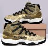 Louis Vuitton Gold Air Jordan 11 Custom Sneakers Shoes JD110249