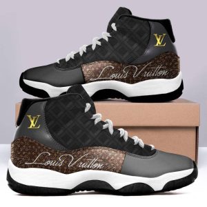 Louis Vuitton LV Black Brown Air Jordan 11 Custom Sneakers Shoes JD110160