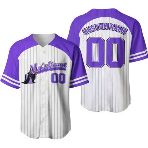 Maleficent Striped Purple White Unisex Cartoon Graphic Casual Outfit Custom Baseball Jersey