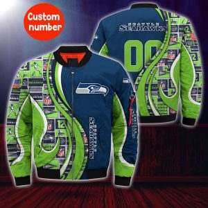 Seattle Seahawks NFL Custom Your Number Bomber Jacket Trending BBJ3418