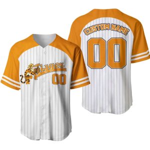 Tigger The Tiger Striped Orange White Unisex Cartoon Graphic Casual Outfit Custom Baseball Jersey