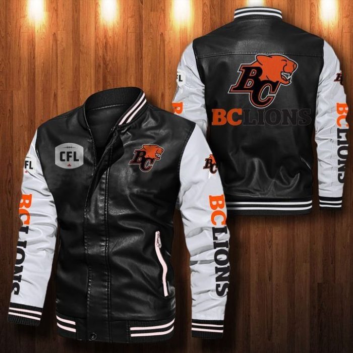 Bc Lions Leather Bomber Jacket CTLBJ176