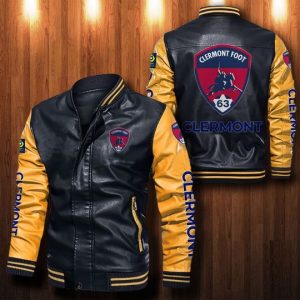 Clermont Foot Auvergne 63 Leather Bomber Jacket  CTLBJ089