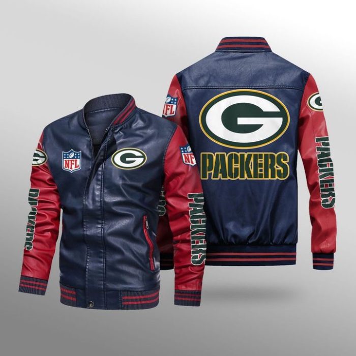 Green Bay Packers Leather Bomber Jacket CTLBJ012