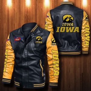 Iowa Hawkeyes Leather Bomber Jacket CTLBJ016