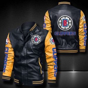 Los Angeles Clippers H Leather Bomber Jacket  CTLBJ070