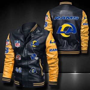 Los Angeles Rams Leather Bomber Jacket  CTLBJ059