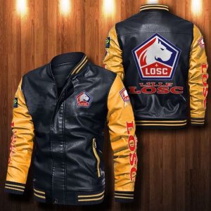 Losc Lille Leather Bomber Jacket  CTLBJ080