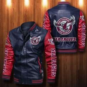 Manly Warring Sea Eagles Leather Bomber Jacket CTLBJ118