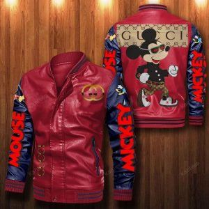 Mickey Gucci Leather Bomber Jacket CTLBJ154