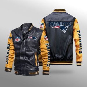 New England Patriots Leather Bomber Jacket CTLBJ148