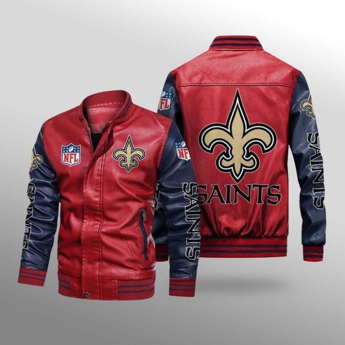 New Orleans Saints Leather Bomber Jacket CTLBJ152