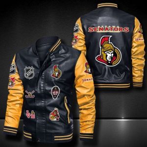 Ottawa Senators Leather Bomber Jacket  CTLBJ068