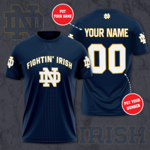 Personalized Notre Dame Fighting Irish Unisex 3D T-Shirt TGI166