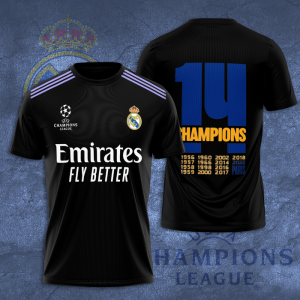 Real Madrid Great Club 14 Champions Unisex 3D T-Shirt TGI596