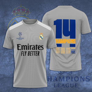 Real Madrid Great Club 14 Champions Unisex 3D T-Shirt TGI597