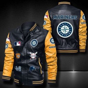 Seattle Mariners Leather Bomber Jacket  CTLBJ055