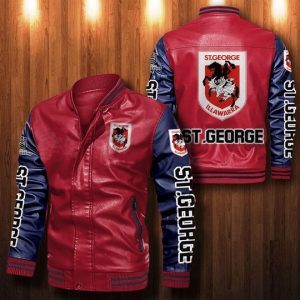 St George Dragon Leather Leather Bomber Jacket CTLBJ126