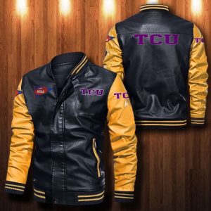 Tcu Horned Frogs Leather Bomber Jacket  CTLBJ081
