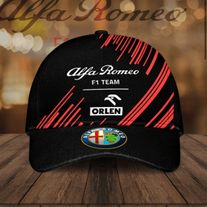 Alfa Romeo F1 Team Orlen Orange Stripe Classic Baseball Cap - Black CGI2259