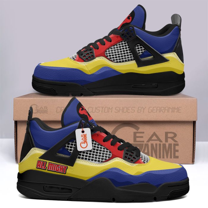 All Might Jordan 4 Sneakers MHA Anime Personalized Shoes JD498