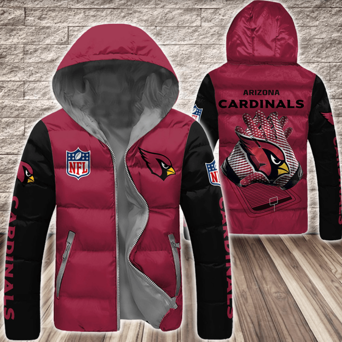 Arizona Cardinals NFL 3D Custom Name Down Filled Coat DFC031