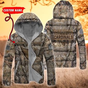 Arizona Cardinals NFL 3D Custom Name Down Filled Coat DFC055