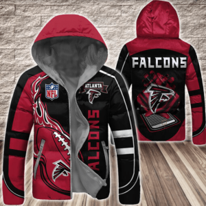 Atlanta Falcons NFL 3D Custom Name Down Filled Coat DFC054