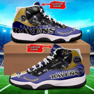 Baltimore Ravens 3D NFL Air Jordan 11 Sneaker JD110406