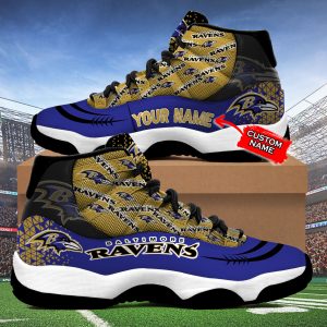 Baltimore Ravens 3D Personalized NFL Air Jordan 11 Sneaker JD110403