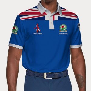 Blackburn Rovers Polo Shirt Golf Shirt 3D PLS1905