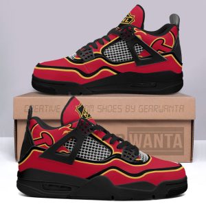 Calgary Flames Jordan 4 Sneakers Custom Shoes Personalized Shoes For Fans JD142
