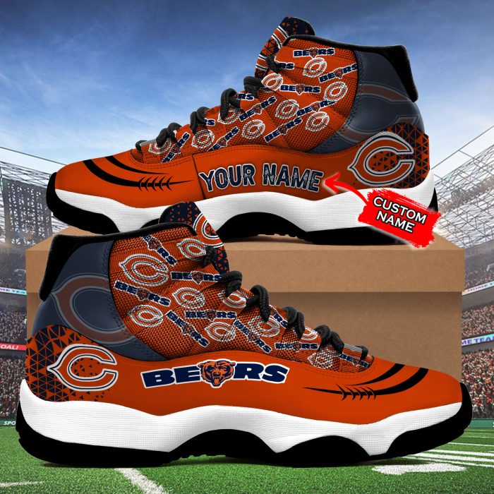Chicago Bears 3D Personalized NFL Air Jordan 11 Sneaker JD110298