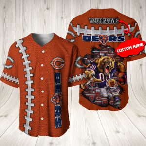 Chicago Bears NFL 3D Personalized Baseball Jersey BJ1486