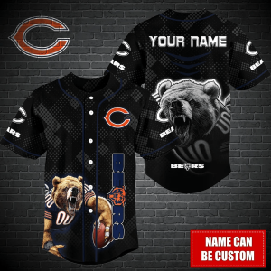 Chicago Bears NFL 3D Personalized Baseball Jersey BJ1682